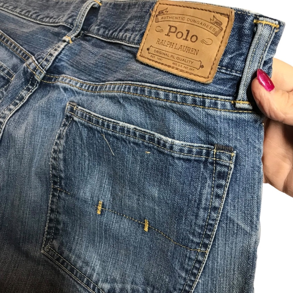 Polo Ralph Lauren Authentic Dungarees Mens‎ Blue Straight Leg Denim Jeans 36x32 - Picture 11 of 16